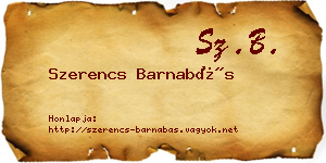 Szerencs Barnabás névjegykártya
